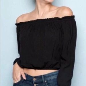 Brandy Melville “Maura” Black Off the Shoulder Top